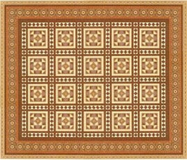 Dollhouse Miniature Wallpaper:1/2" Scale Victorian Floor Tiles